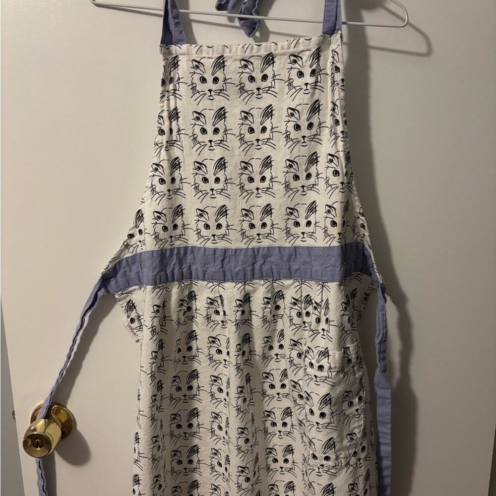 Charming Color-block Retro Style Cat Print Apron